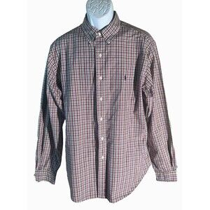 RALPH LAUREN CLASSIC FIT Men's Long Sleeve Button Down Shirt Multi-Colored Large